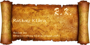 Ratkay Klára névjegykártya