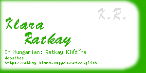 klara ratkay business card